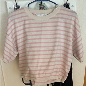 Altar'd State Sweater in Pink and Cream Stripes